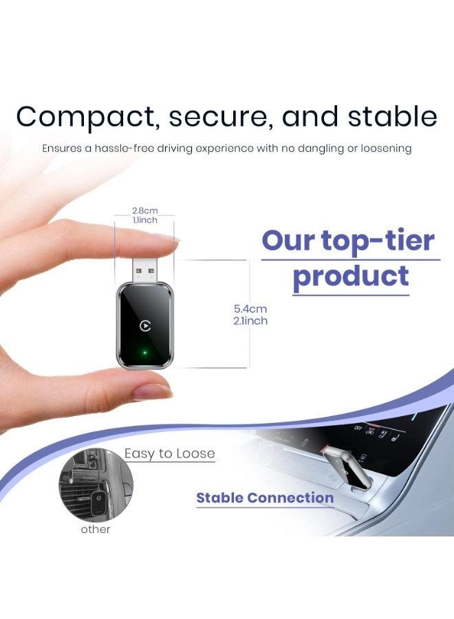 Wireless CarPlay Adapter - Mini Size USB & USB-C