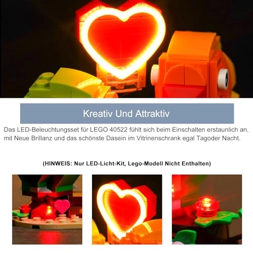 40522 Valentine Lovebirds - LED light set USB Battery Powered