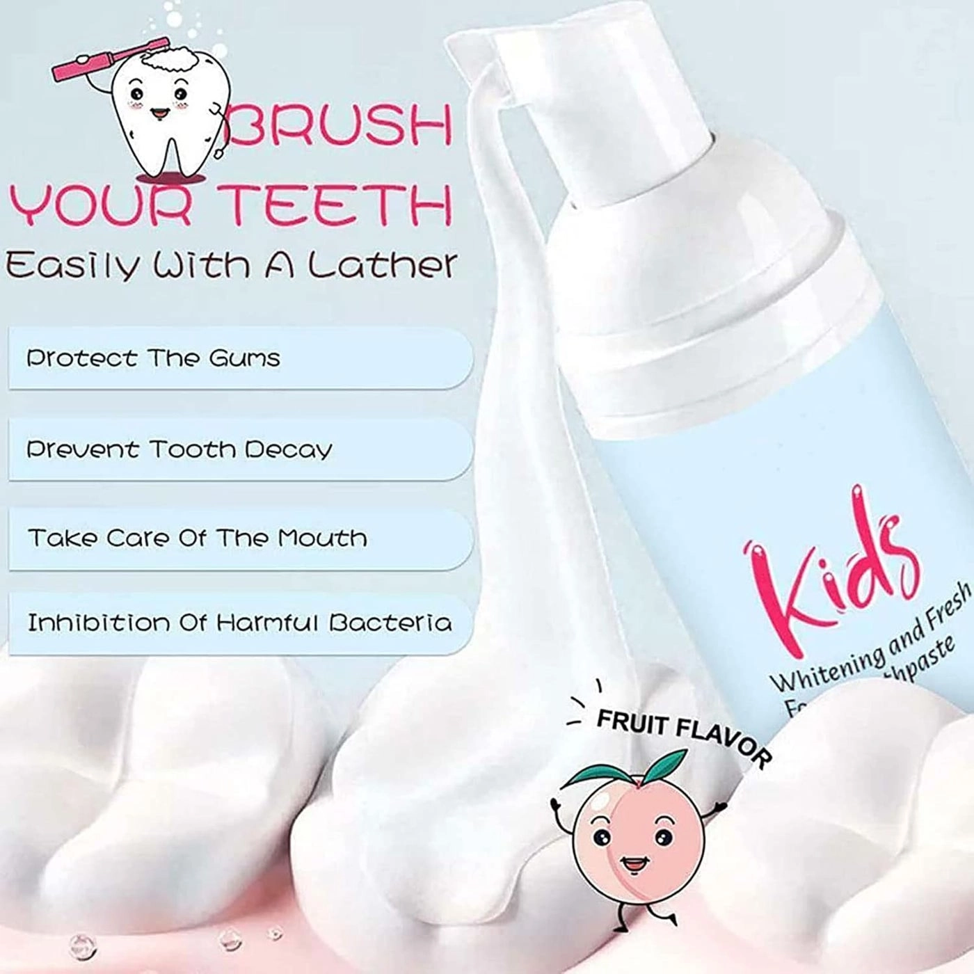 Foam Fruit Flavor Toothpaste Kids 60ml