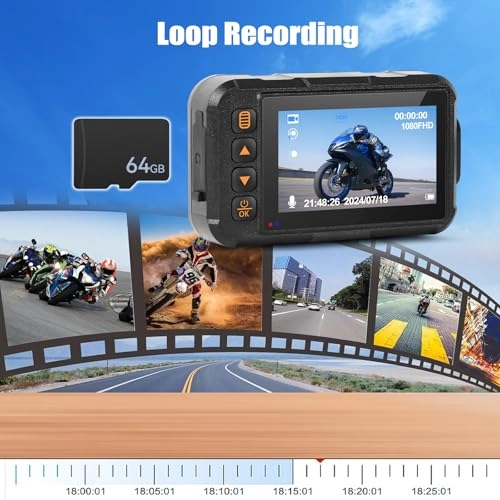 Motorcycle Dash Cam - 720P/480P 25 f/s