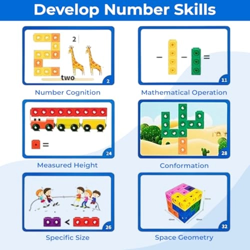 Math Linking Cubes - 3+ 100 pieces
