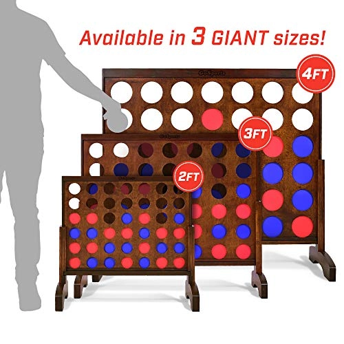 Giant 4 in a Row - 2 Foot Width Carrying Case Wood