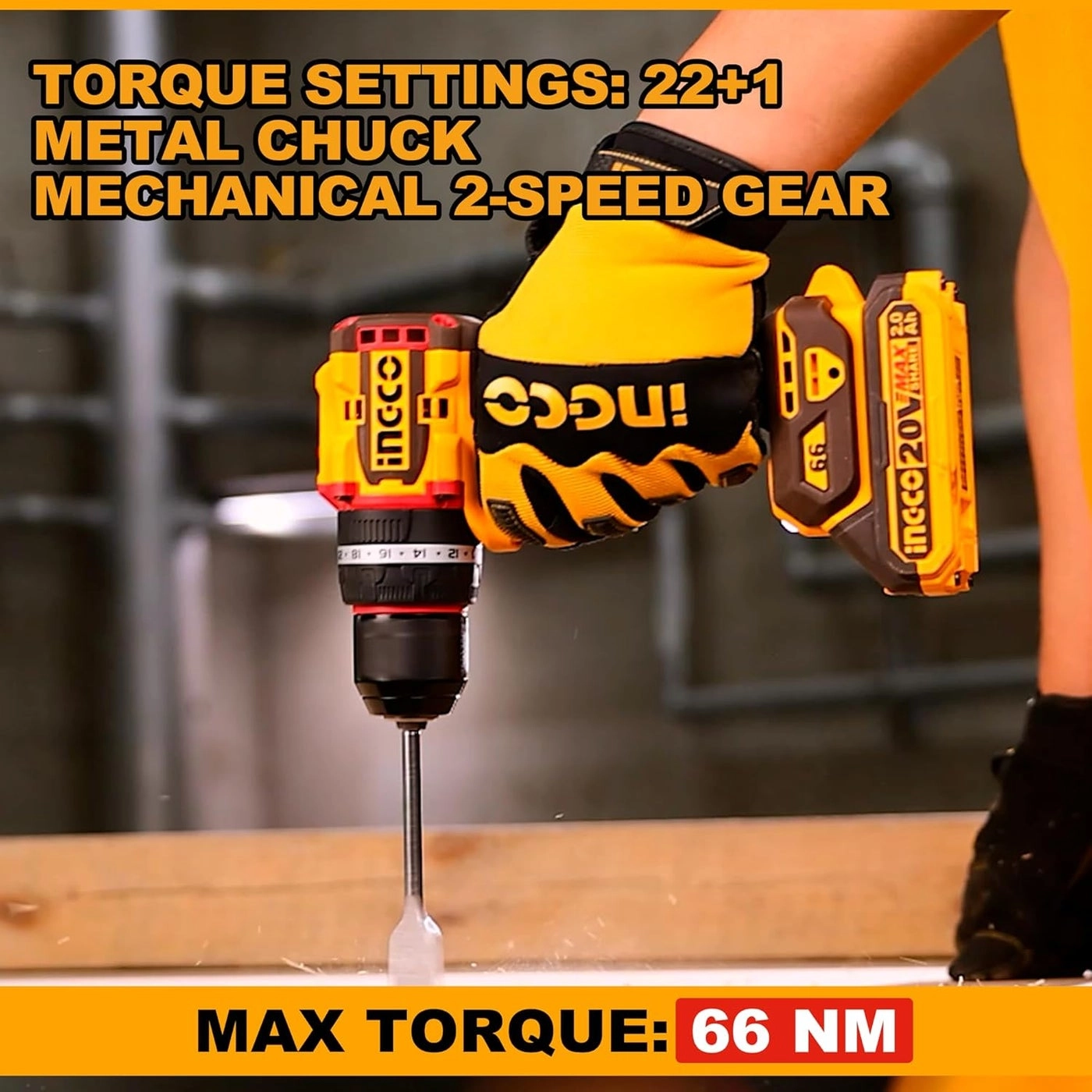 20V Cordless Impact Drill - 2x2.0Ah