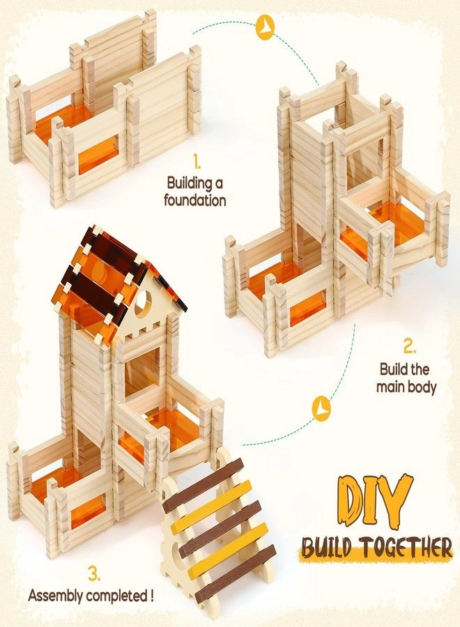 Wooden Building Blocks - Animals 167 pcs