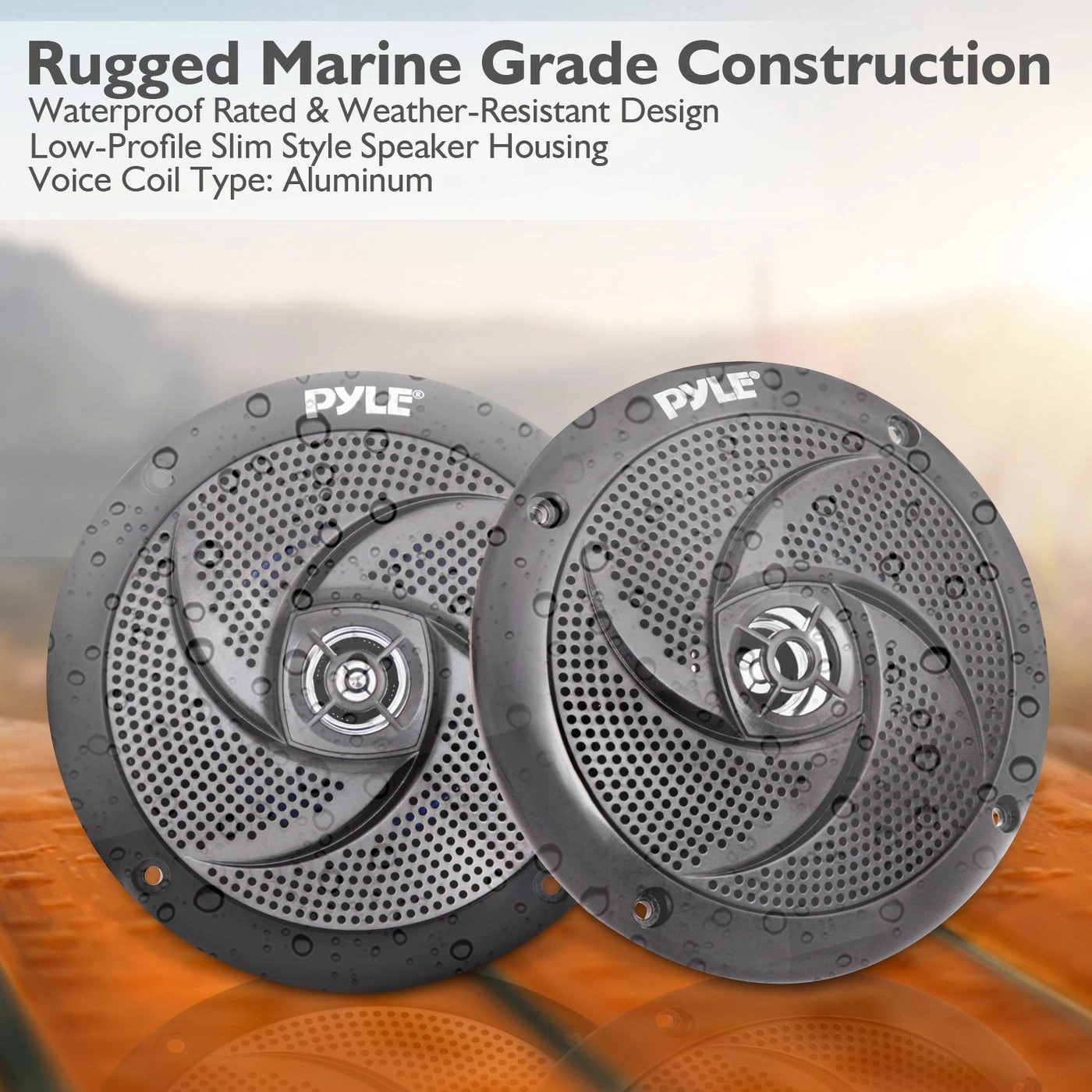 Low-Profile Waterproof Marine Speakers - 4 Inch 100W