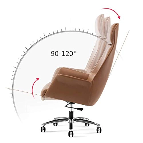 Desk Chair - PU Leather Brown High Back