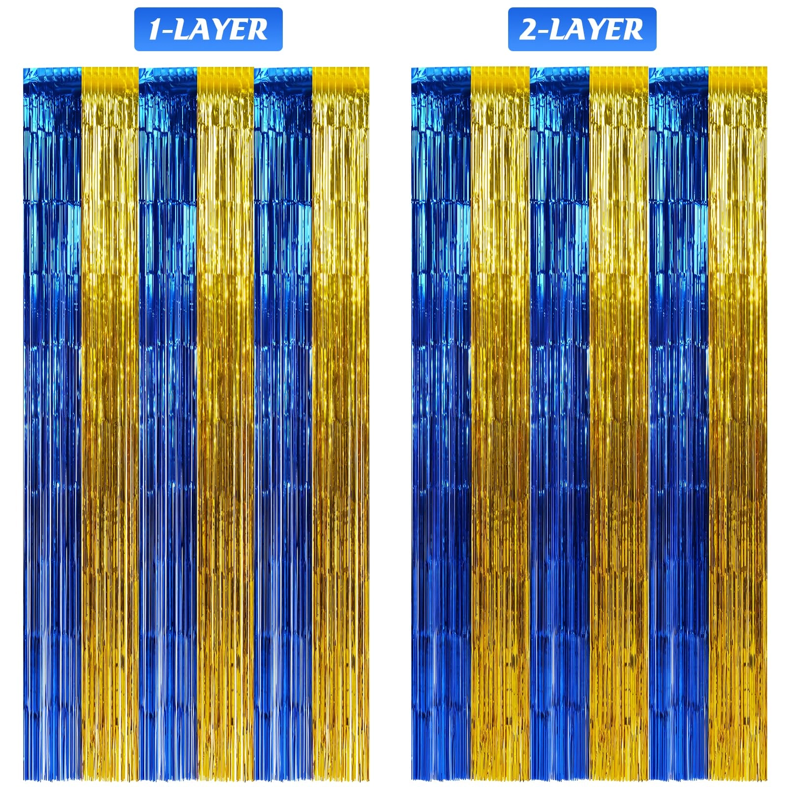Foil Fringe Curtain - 3 Birthday Graduation Prom Wedding Pack