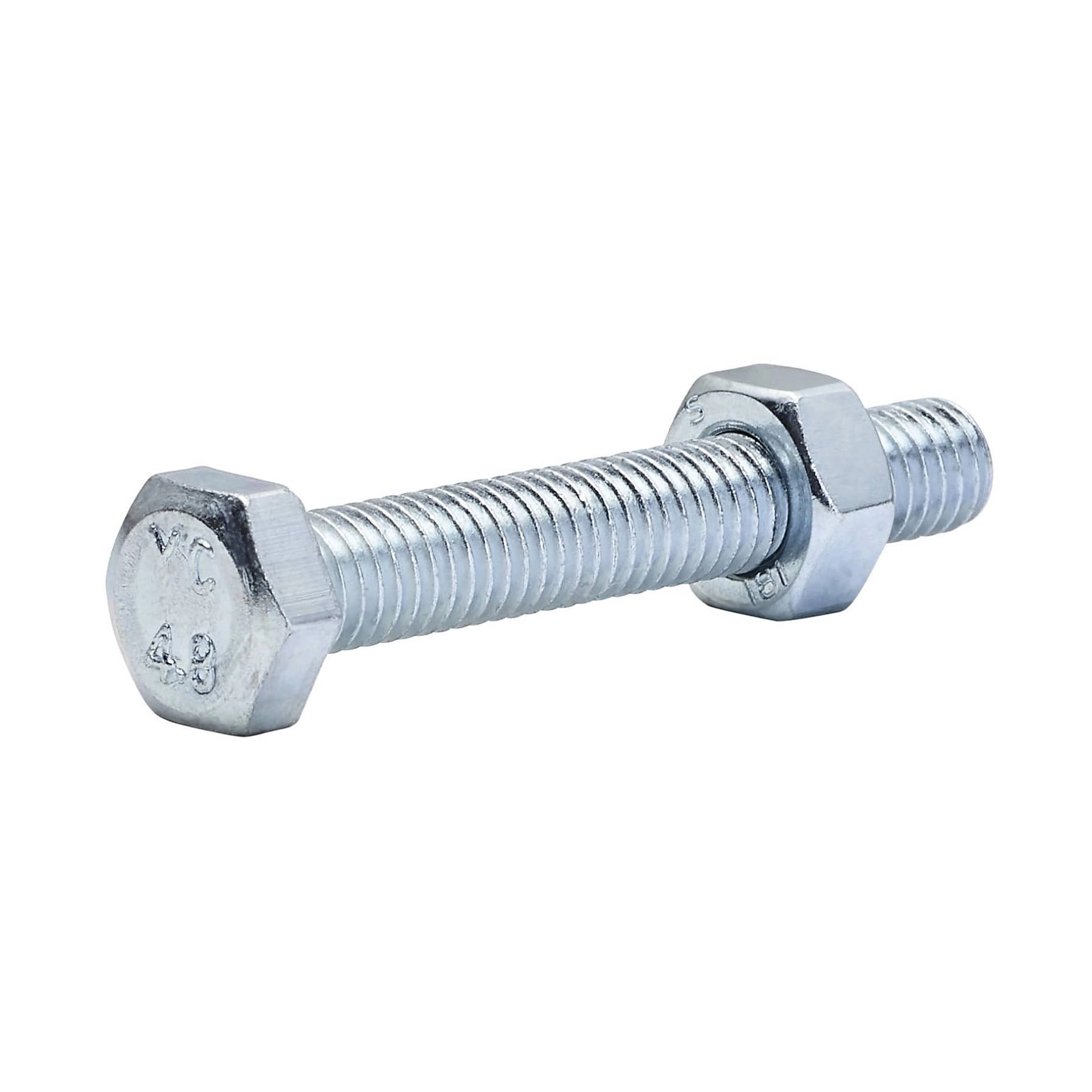 Zinc-Plated Carbon Steel Hex Bolt & Nut Pack 6mm 40mm