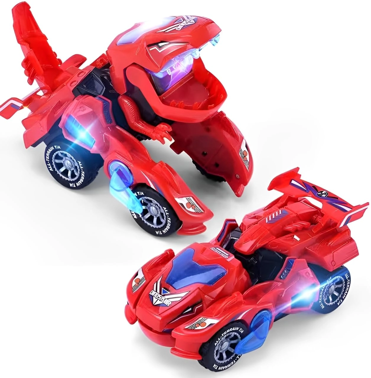 cemirk Electric Dinosaur Transforming Car - 2-in-1 Lights & Sounds