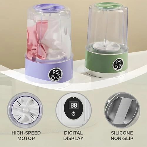 Mini Washing Machine for Underwear - 3000mAh Rechargeable Dual Modes