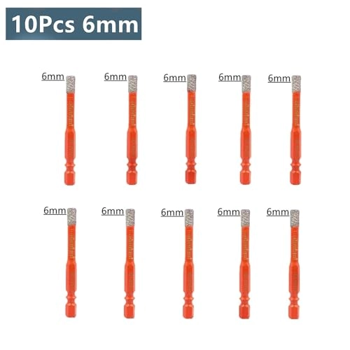 Dry CeramicTile Drill Bit - 10Pcs 6mm