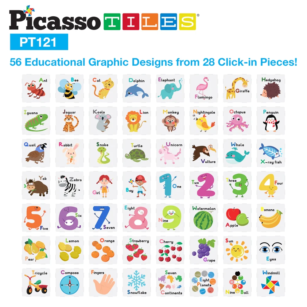 Magnetic Tiles - 121 pcs