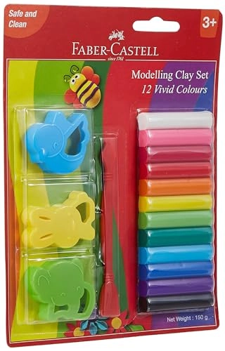 Modelling Clay - 150Gm 12 Colors + Moulds + Craft Tool