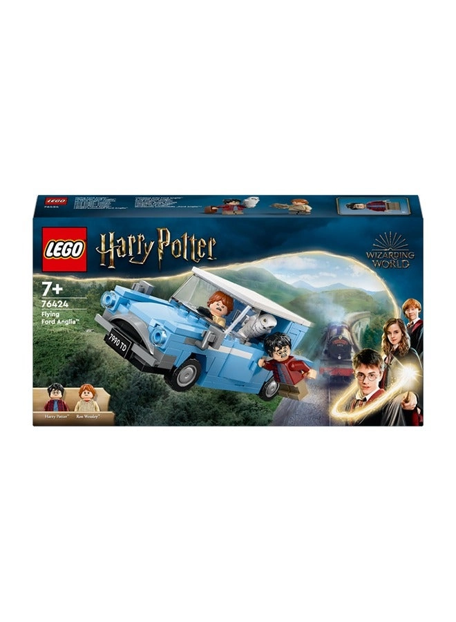 Harry Potter LEGO Flying Ford Anglia (76424) - Buildable model Ron Weasley minifigure Hedwig figure