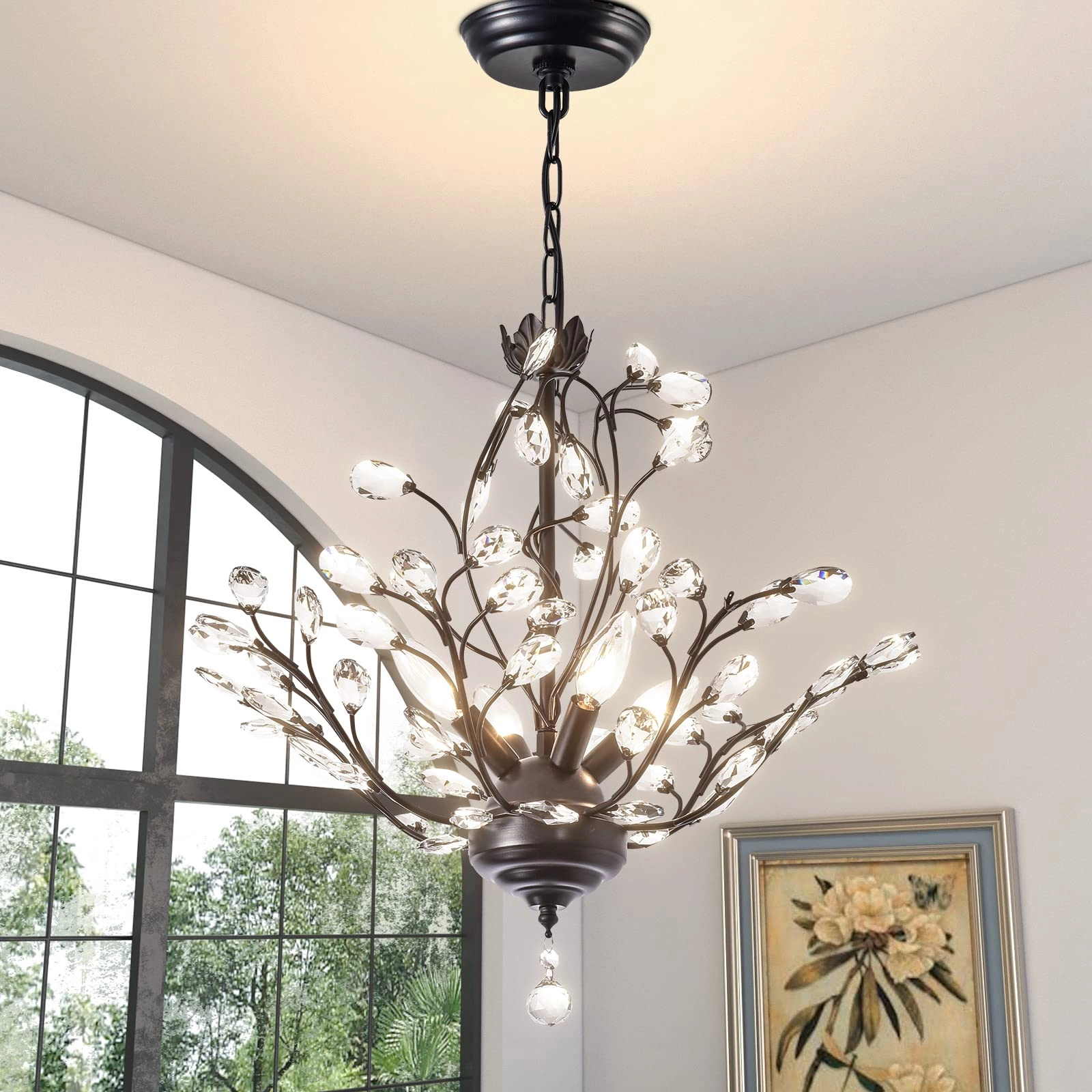 Maxax Crystal Chandelier - white light neutral white warm light Dimmable
