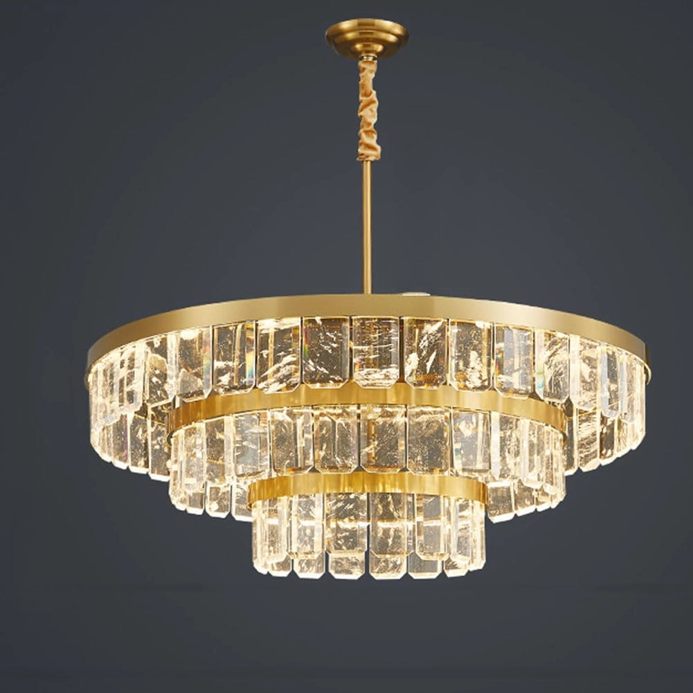 Crystal Chandelier - Golden tricolor light 100*38*30cm