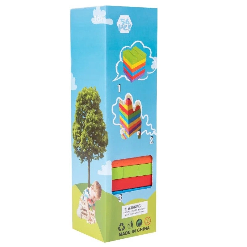 Wooden Building Block Balance Game - Fantasy Sci-Fi 48 pcs