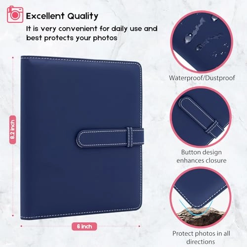 2x3" 128 Pockets PU Leather Photo Album