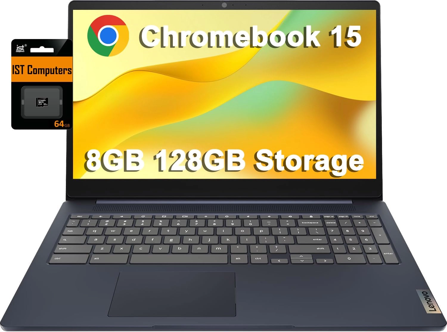 Lenovo IdeaPad 3 3i Chromebook - 15.6'' Celeron N4500 8GB LPDDR4X 128GB (64GB eMMC + 64GB SD)
