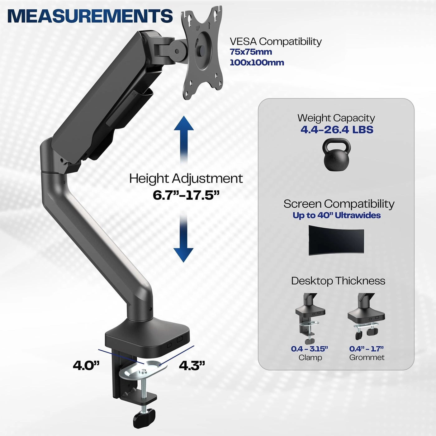 Ultrawide Monitor Tension Arm - 40 inch
