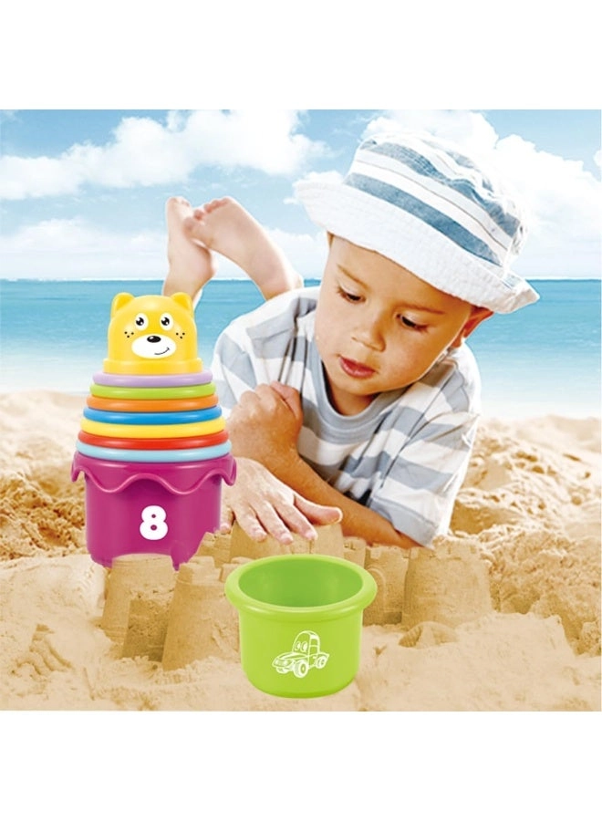 Rainbow Stacking Cups - Babies and Toddlers 9 pieces