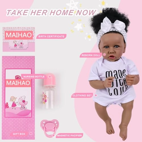 Reborn Baby Doll - 22inch Vinyl African American Ages 3+