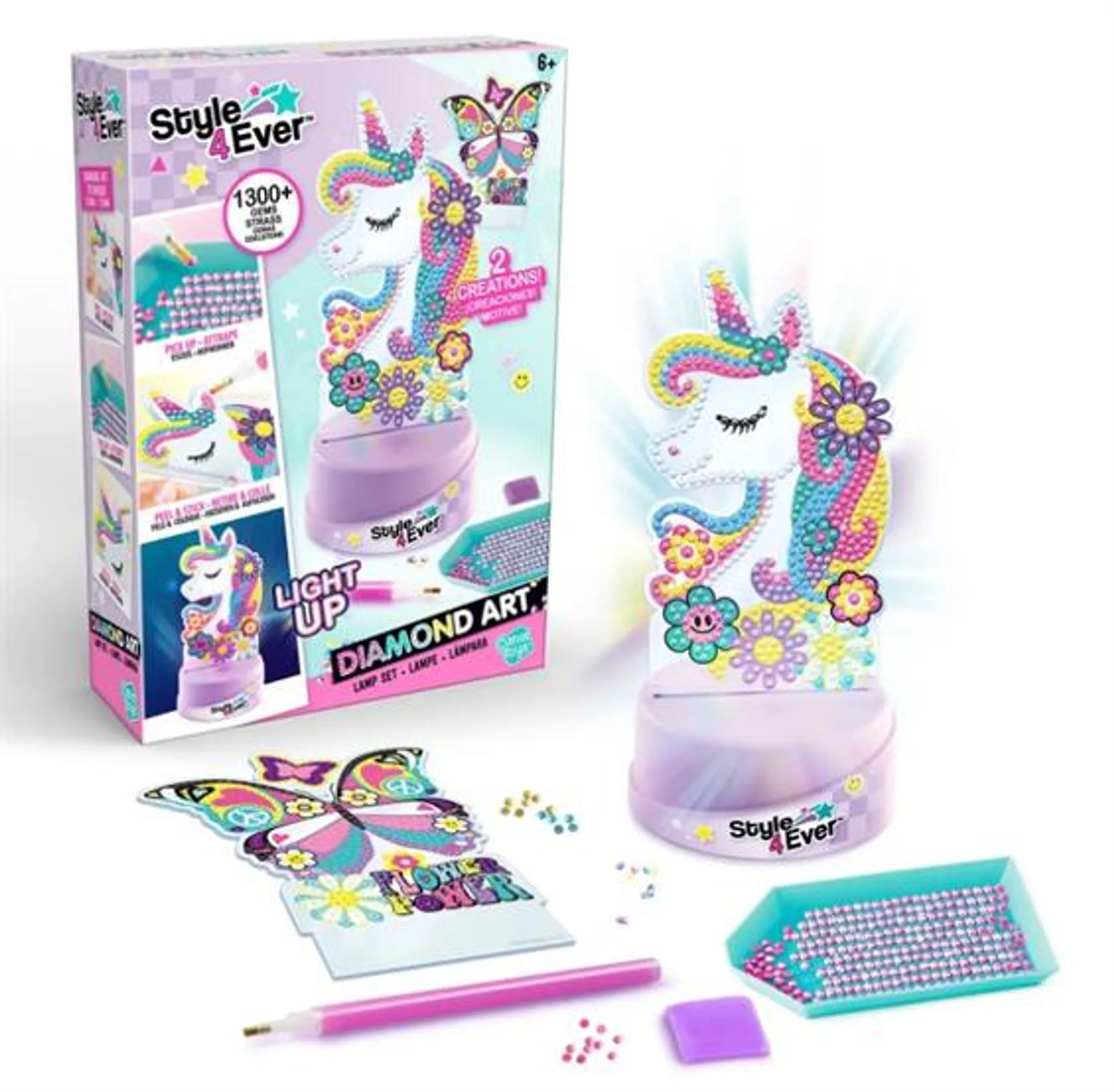 Diamond Art Lamp - Set of 2 LED Multicolor