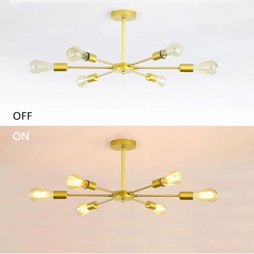 Industrial Chandelier - 6 E27 Gold 82 cm