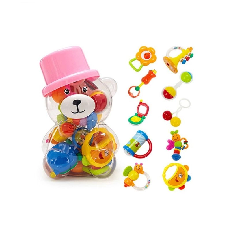 Baby Rattle Toys - Suitable for 0 month & above BPA free silicone 10pcs