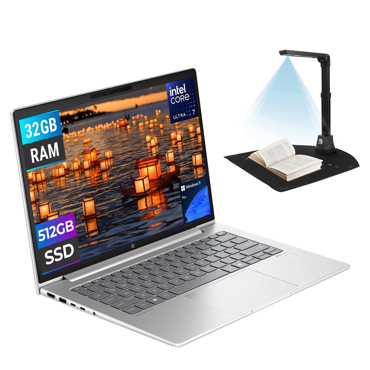 HP ProBook 440 G11 - 14.1" Intel Core Ultra 7-155U 32GB 512GB + First Wave Document Scanner