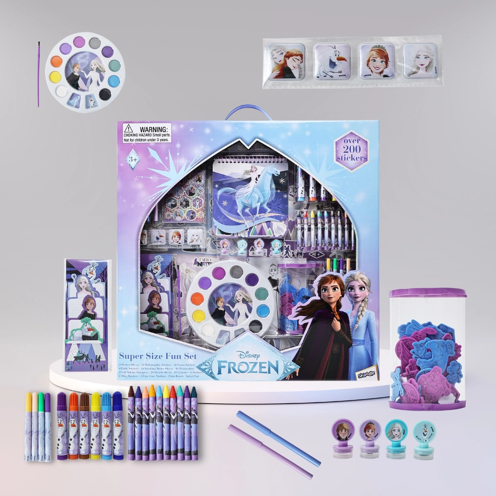 Frozen 2 Art Kit - 200+ Pcs crayons markers watercolors