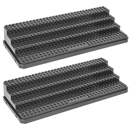 Minifigure Display Stand - 4-Tier Holds 38 Figures Black Pack