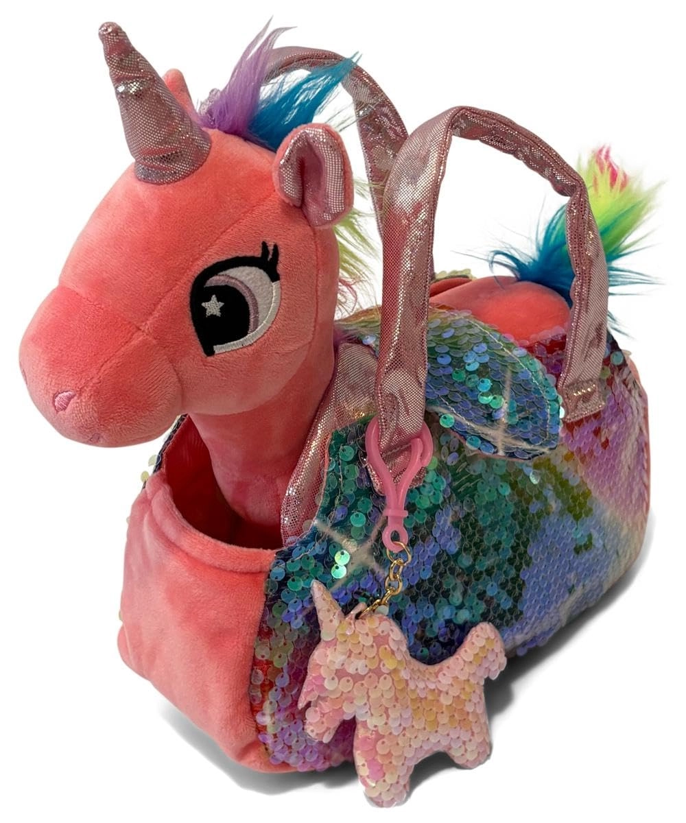 Little Jupiter Unicorn Plush Pet Set - 12 inches Coral Pink