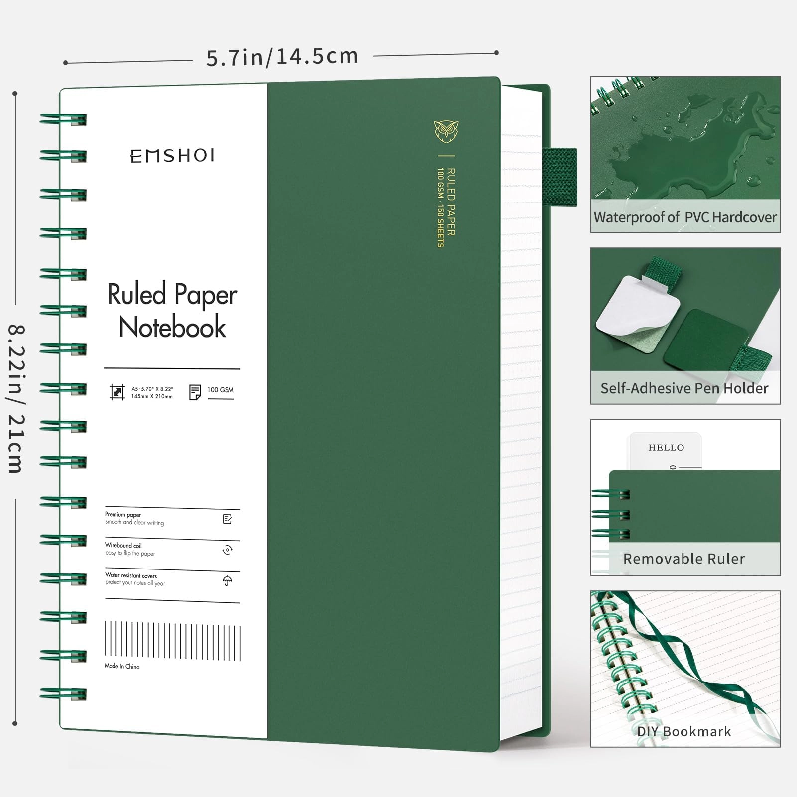 Notebook A5 Spiral - Lined 150 Sheets
