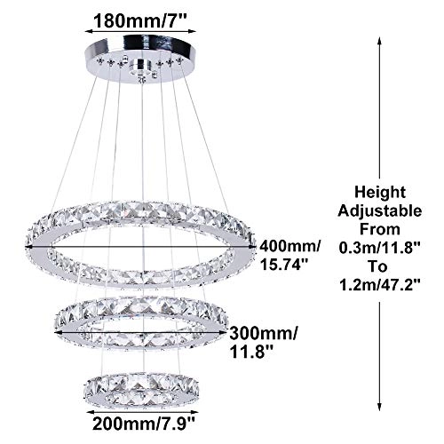 Crystal Ring Chandelier - Cool White (6000K-6500K)