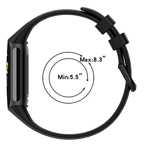 Watch Band for Fitbit Charge 5 - Silicone Stainless Steel Buckle Coral Red