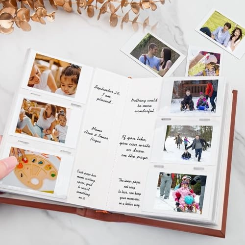 2x3" 180 Pockets Faux Leather Photo Album