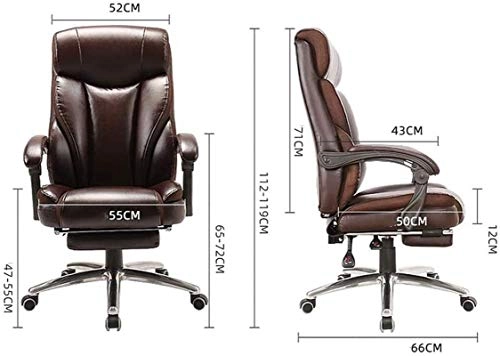 Desk Chair - PU Leather Brown High Back
