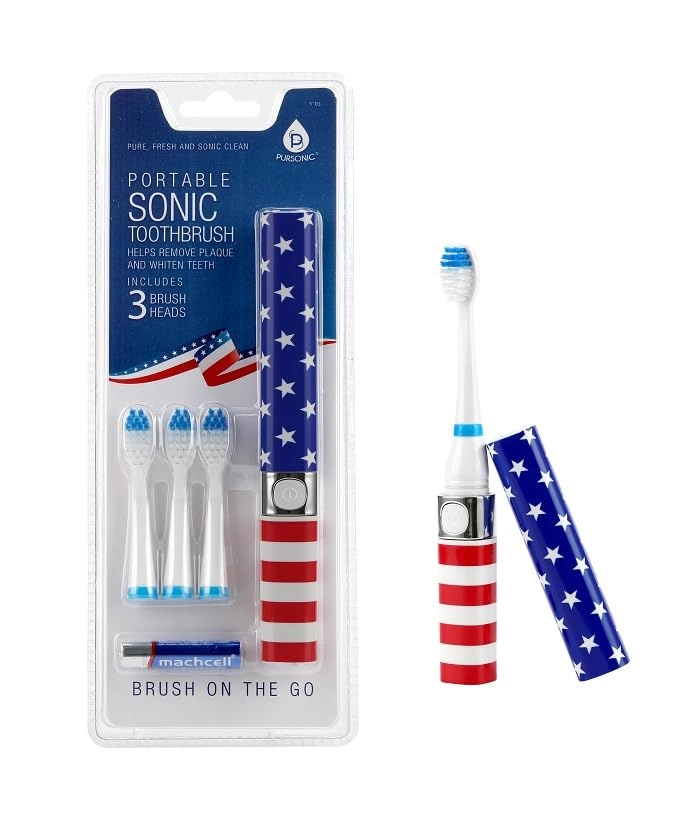 Portable Sonic Toothbrush - 22,000 Strokes Per Minute 3 Brush Heads