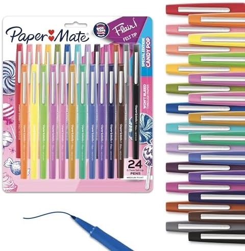 Papermate Flair - 24 Count Assorted Medium Point 0.7mm