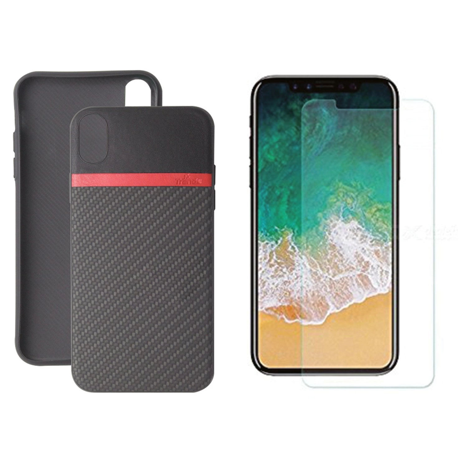 Trands TRCCPH941 + Glass Screen Protector - TPU Case & Screen Protector for iPhone XR