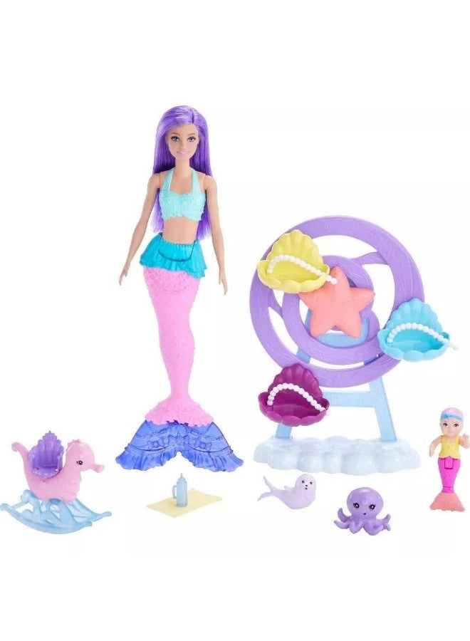 Dreamtopia Magical Mermaid Playset - Lavender Hair Includes Merbaby Baby Seal Baby Octopus Ages 3+