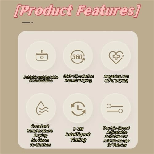 Portable Clothes Dryer - 10KG 600W