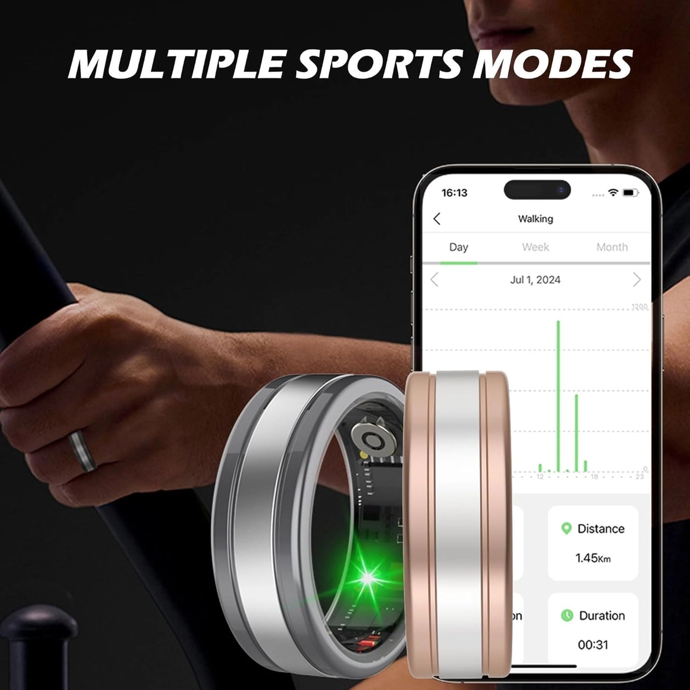 Smart Ring - Heart Rate Monitor Sleep Tracker 5ATM Waterproof