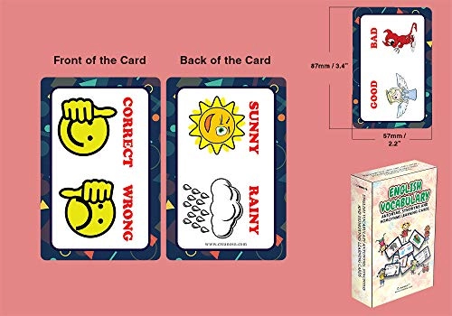 English Vocabulary Antonyms, Synonyms and Homonyms Learning Cards - Adult 54 pieces