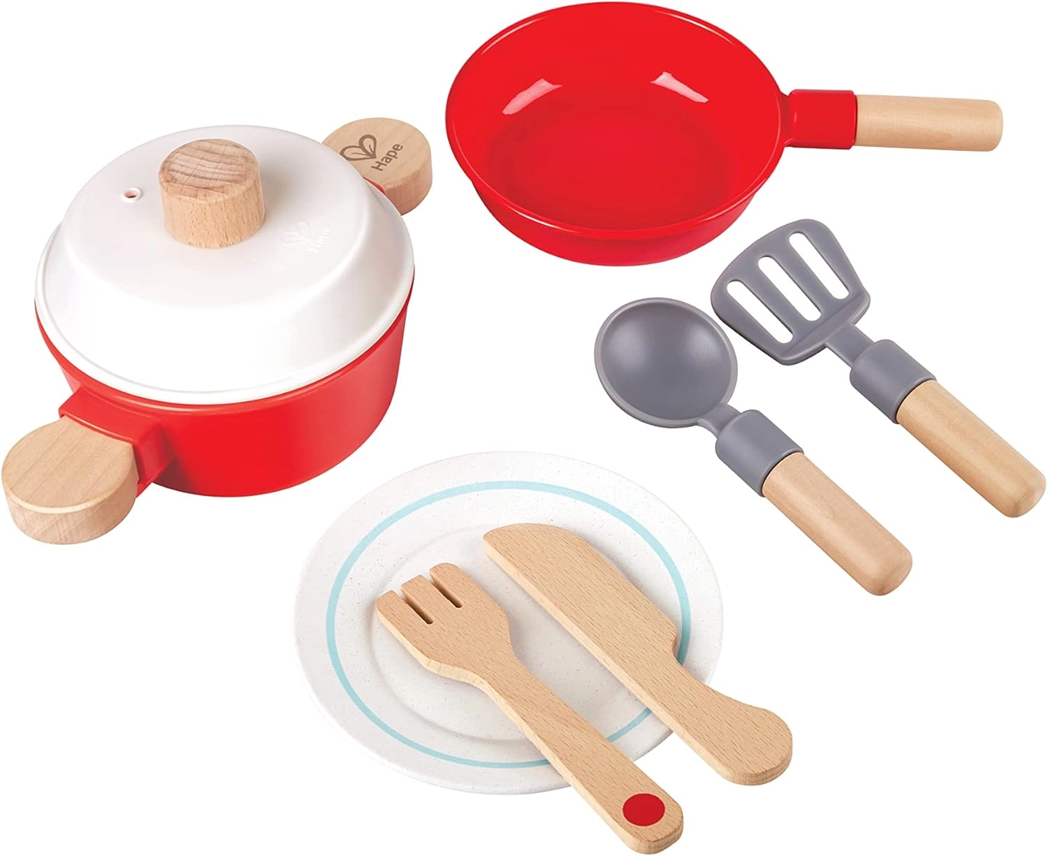 Hape Little Chef Cook And Serve Set - 8 pcs (E3188)