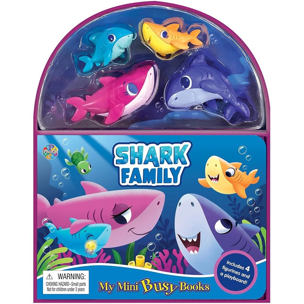 Phidal Shark Family My Mini Busy Board Book - 3 years+