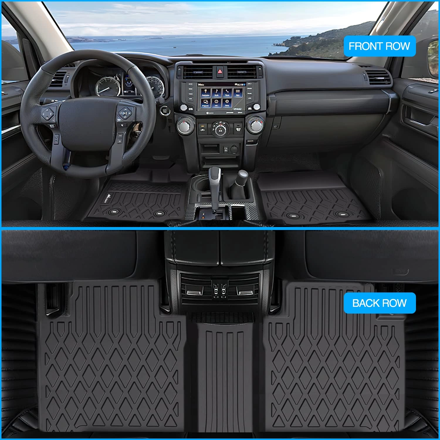 TPE Floor Mats for Toyota Tacoma Double Cab - 2018 2019 2020 2021 2022 2023