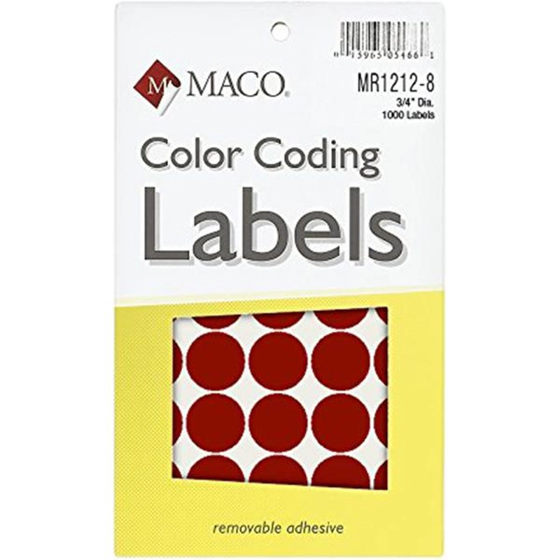 Color Coding Labels - 768 Labels .25 in ( 6.35 mm )