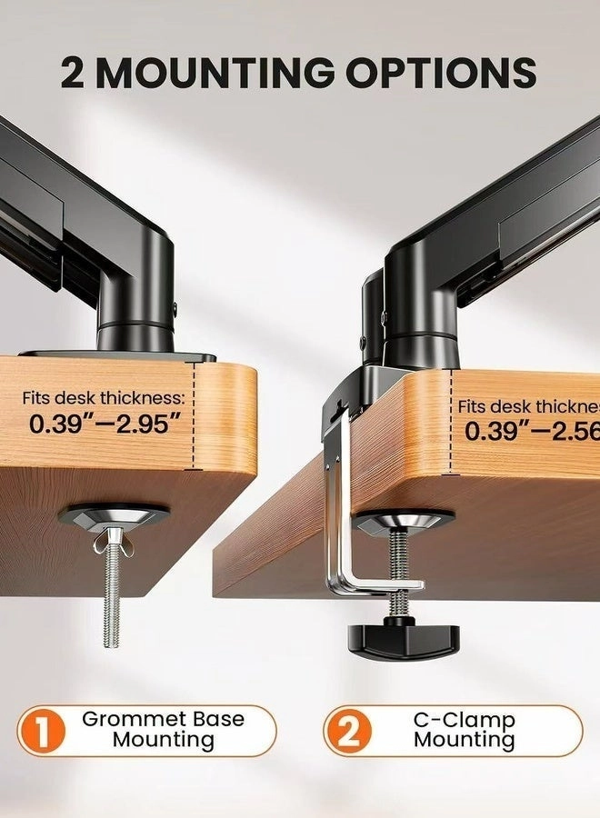 Dual monitor arm - 14-34 inch 75x75mm/100x100mm